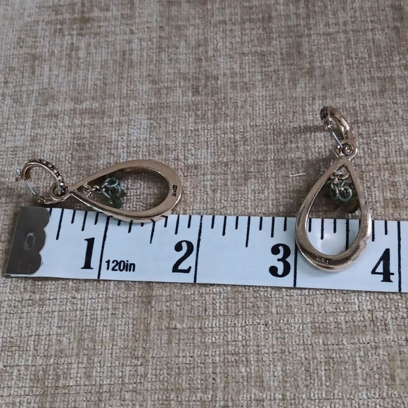 Monet Gold Tone Large Tear Drop Dangle Earrings - Picture 4 of 10